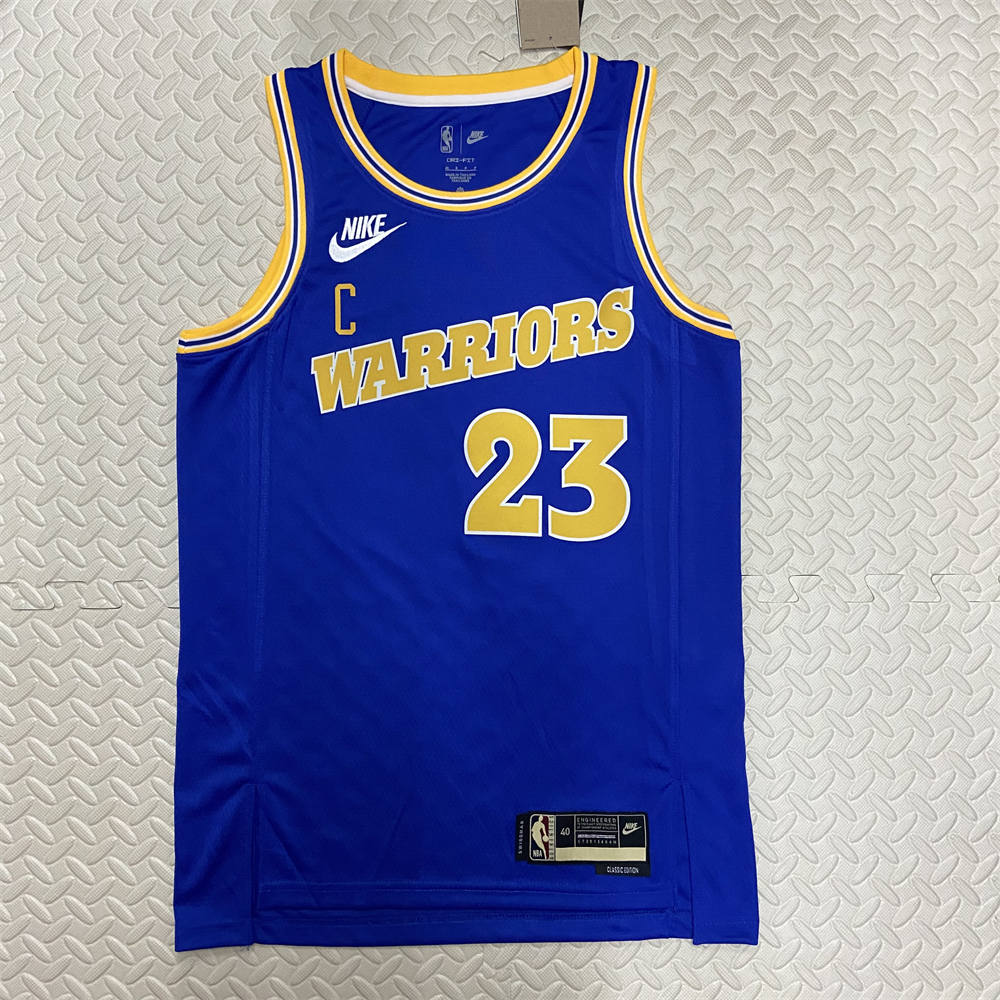 NBA Golden State Warriors Round Neck Blue Jersey GREEN#23 S-XXL