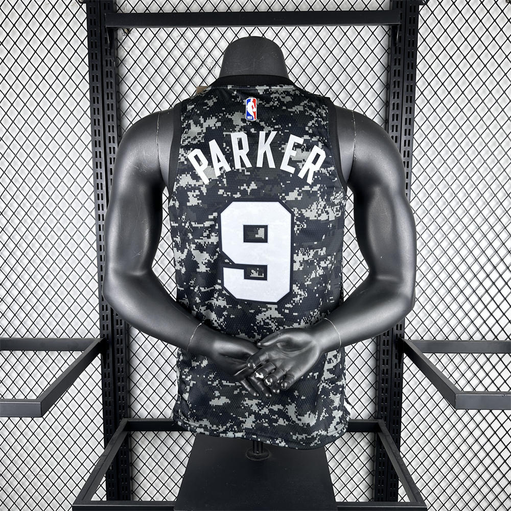 NBA San Antonio Spurs V-Neck Camouflage jersey PARKER#9 S-XXL