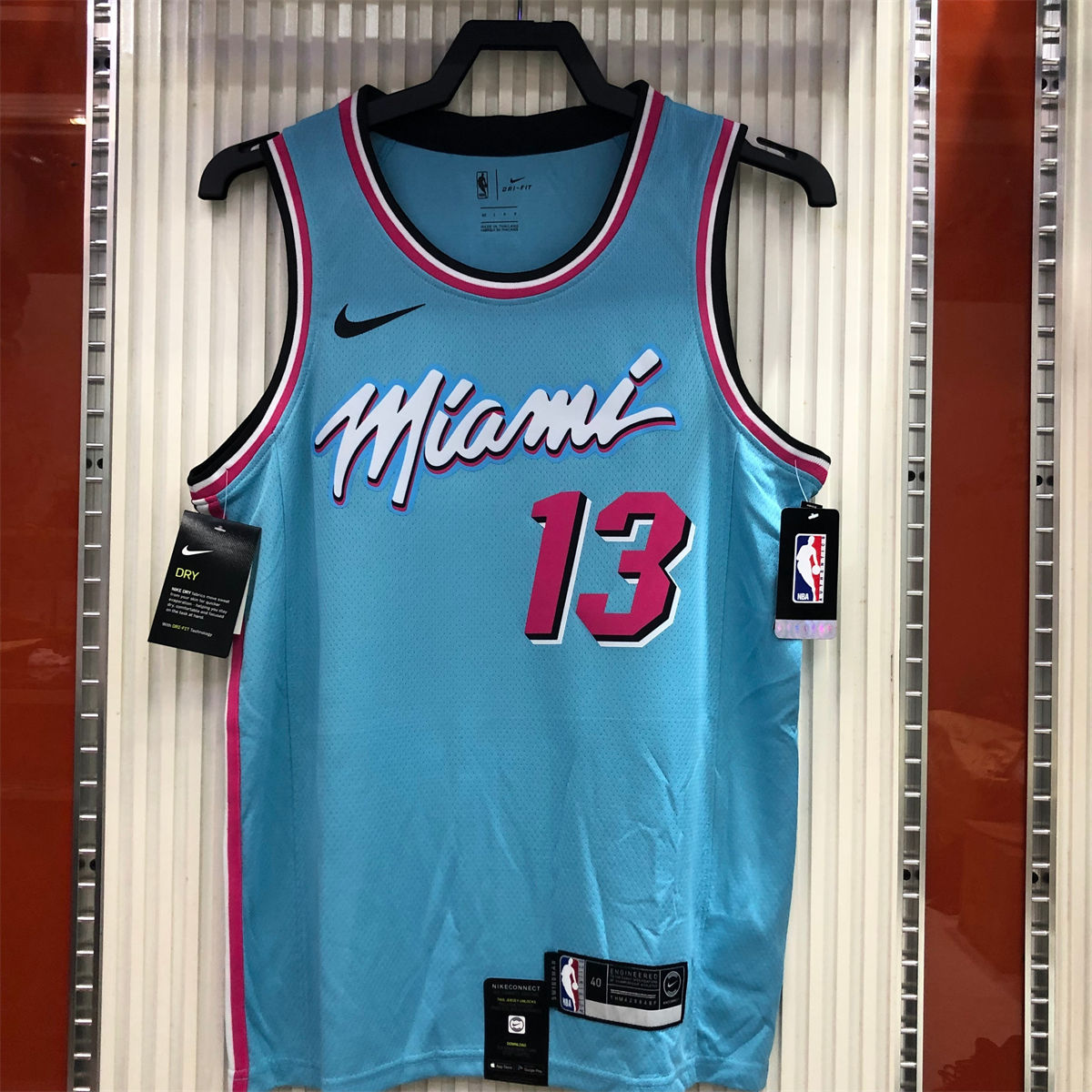 NBA Miami Hearts round neck Light Blue Jersey ADEBAYO#13 S-XXL