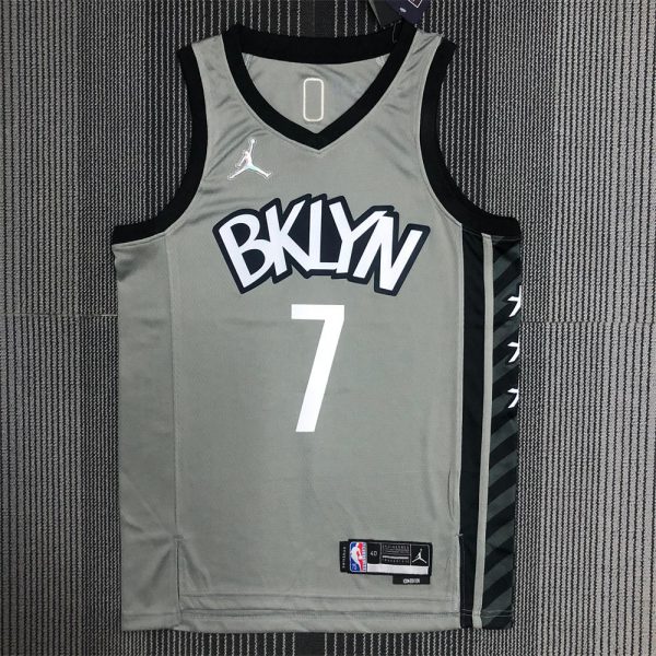 NBA Brooklyn Nets V-neck Grey 75th Anniversary JORDAN Edition DURANT#7 Jersey S-XXL