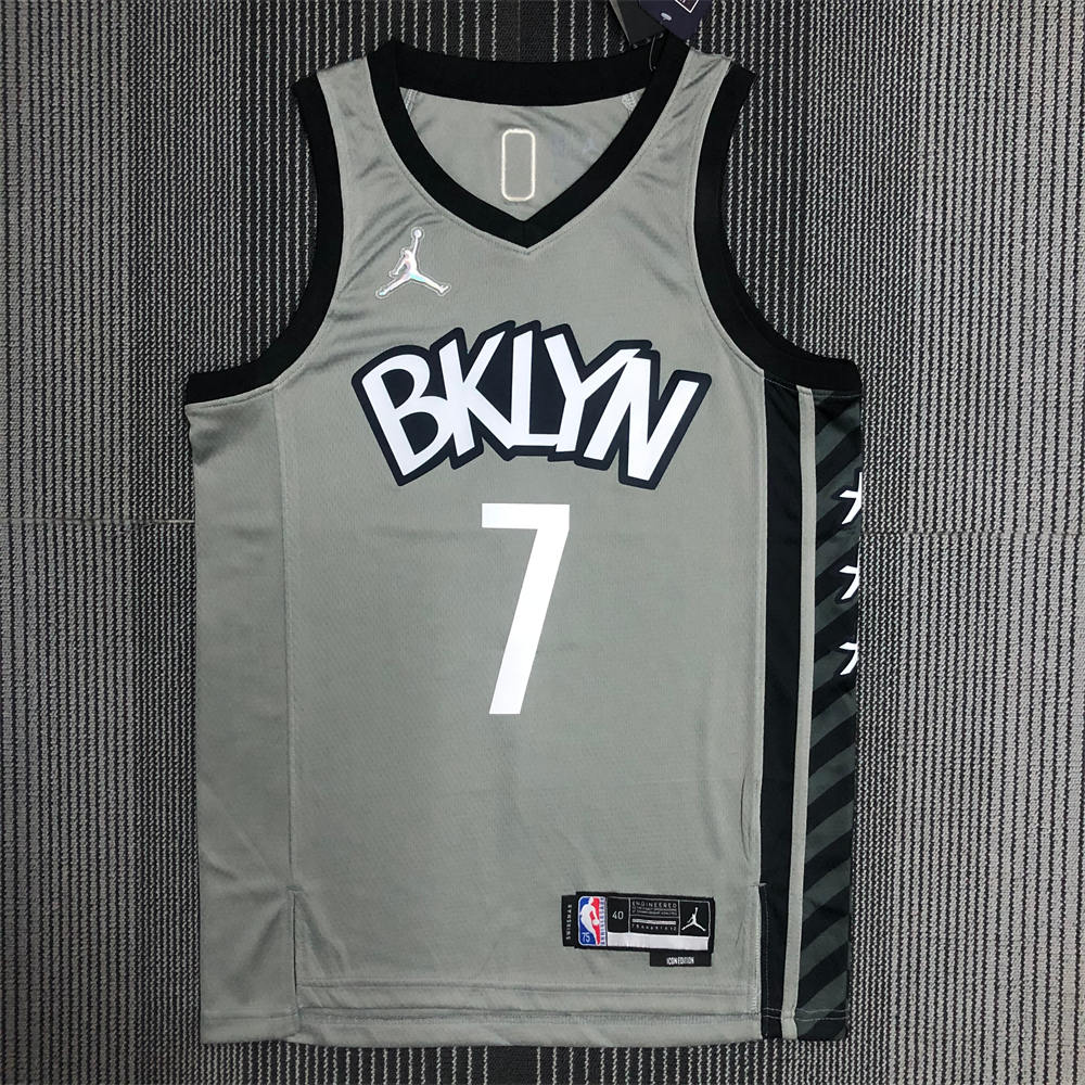 NBA Brooklyn Nets V-neck Grey 75th Anniversary JORDAN Edition DURANT#7 Jersey S-XXL