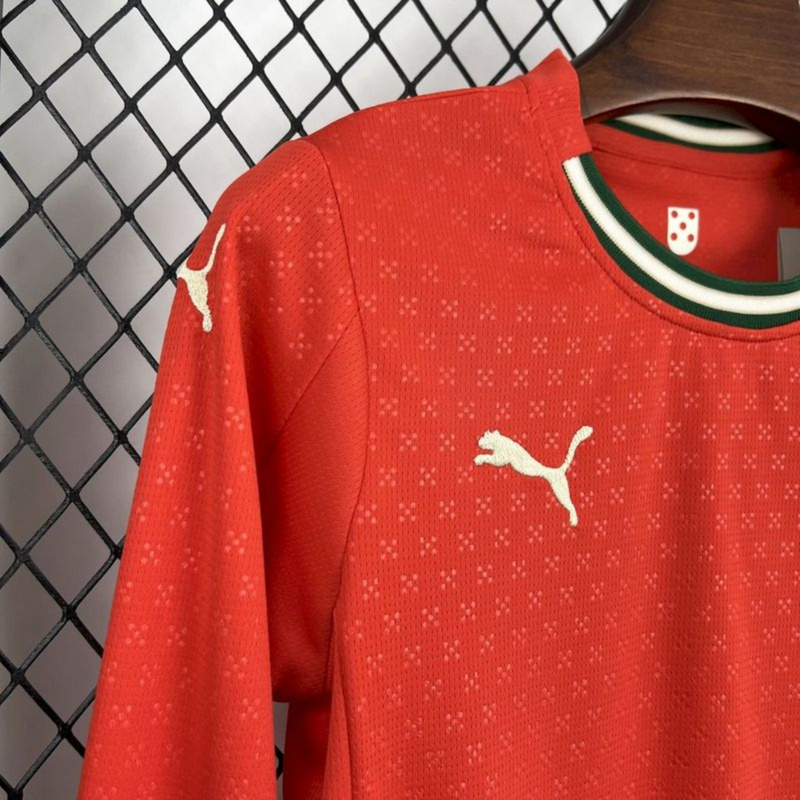 2025/26 Portugal Home Long Sleeves Kids jersey Kid Kits Size 16-28
