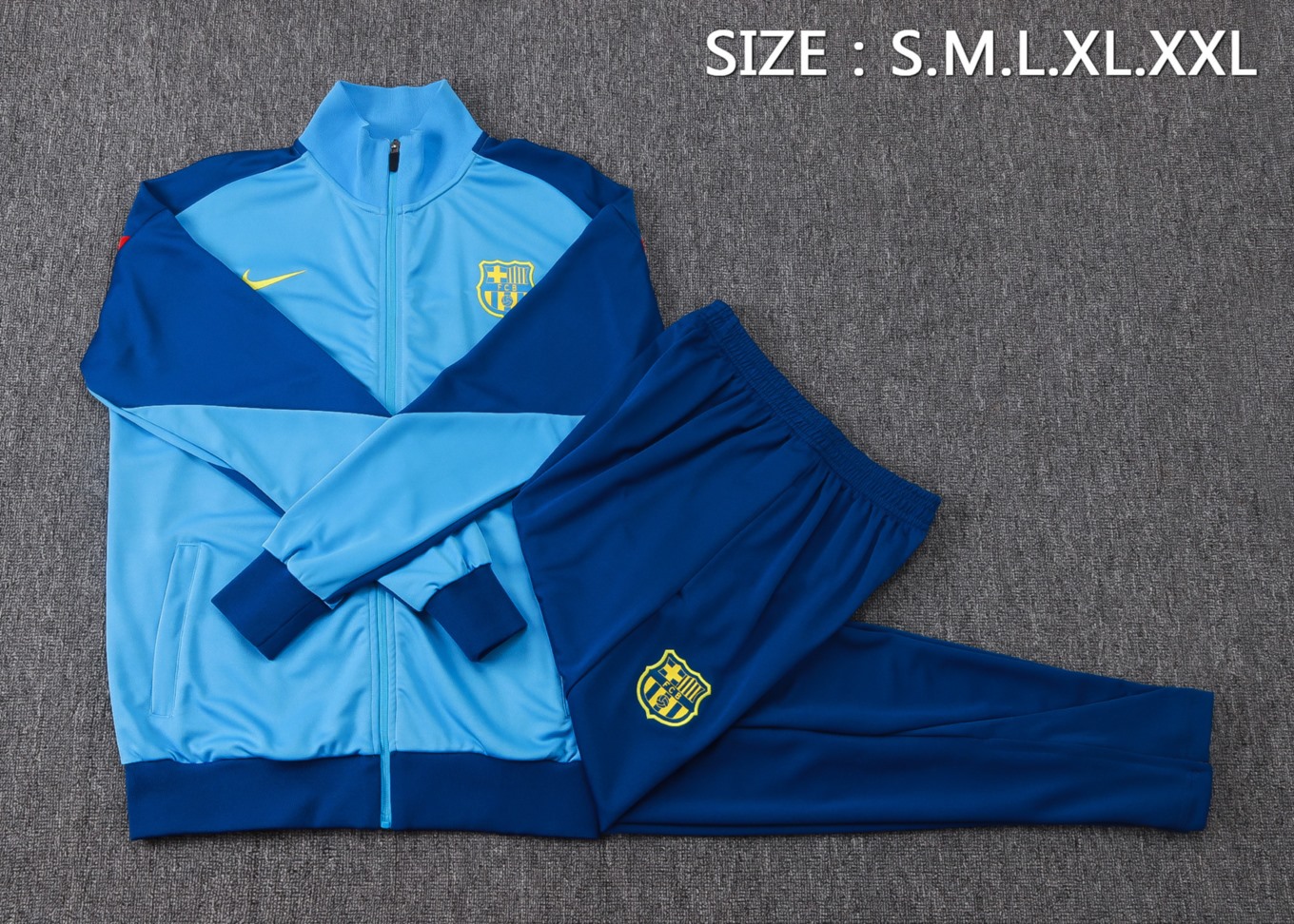 2026 Barcelona Light blue Jacket Training Suit Set