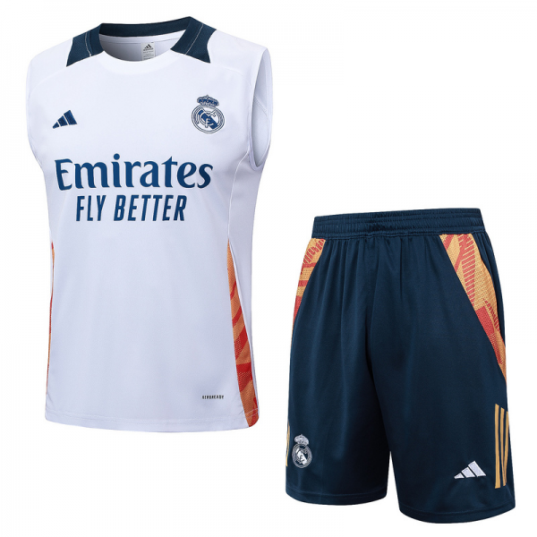 24/25 Real Madrid White Training Set Shirt and Shorts