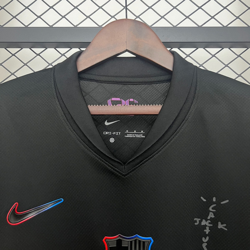 Travis Scott X Fc Barcelona 2024/25 Match Away Cactus Jack Jersey Black Fan version