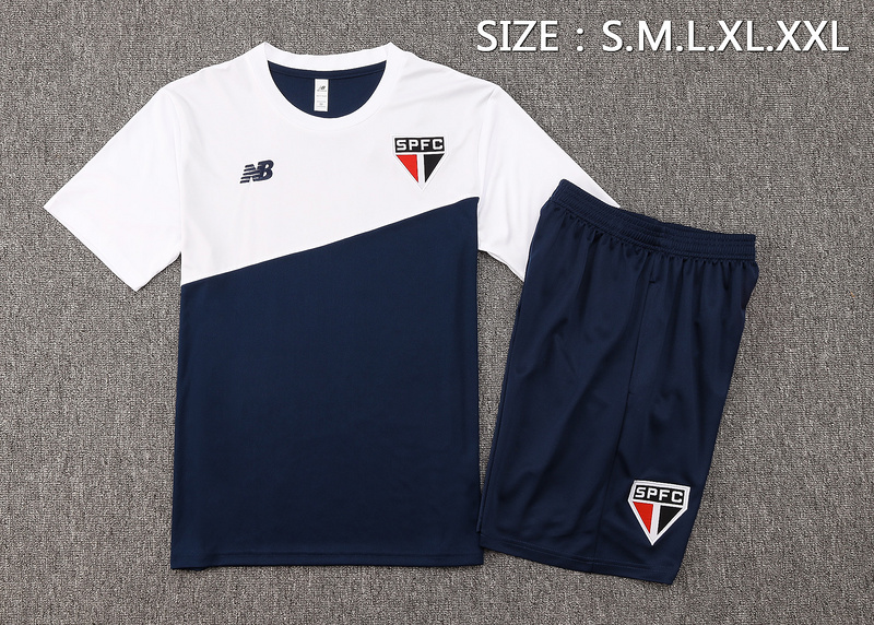 24/25 Sao Paulo Blue and White Training Set Shirt and Shorts