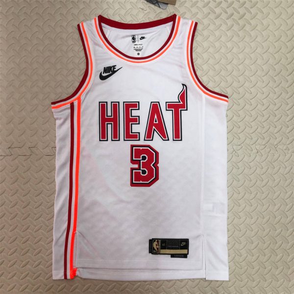 NBA Miami Hearts V-Neck White Jersey WADE#3 S-XXL