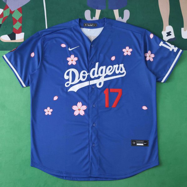 MLB LosAngeles Dodgers Blue Jersey Flower Edition OHTANI #17