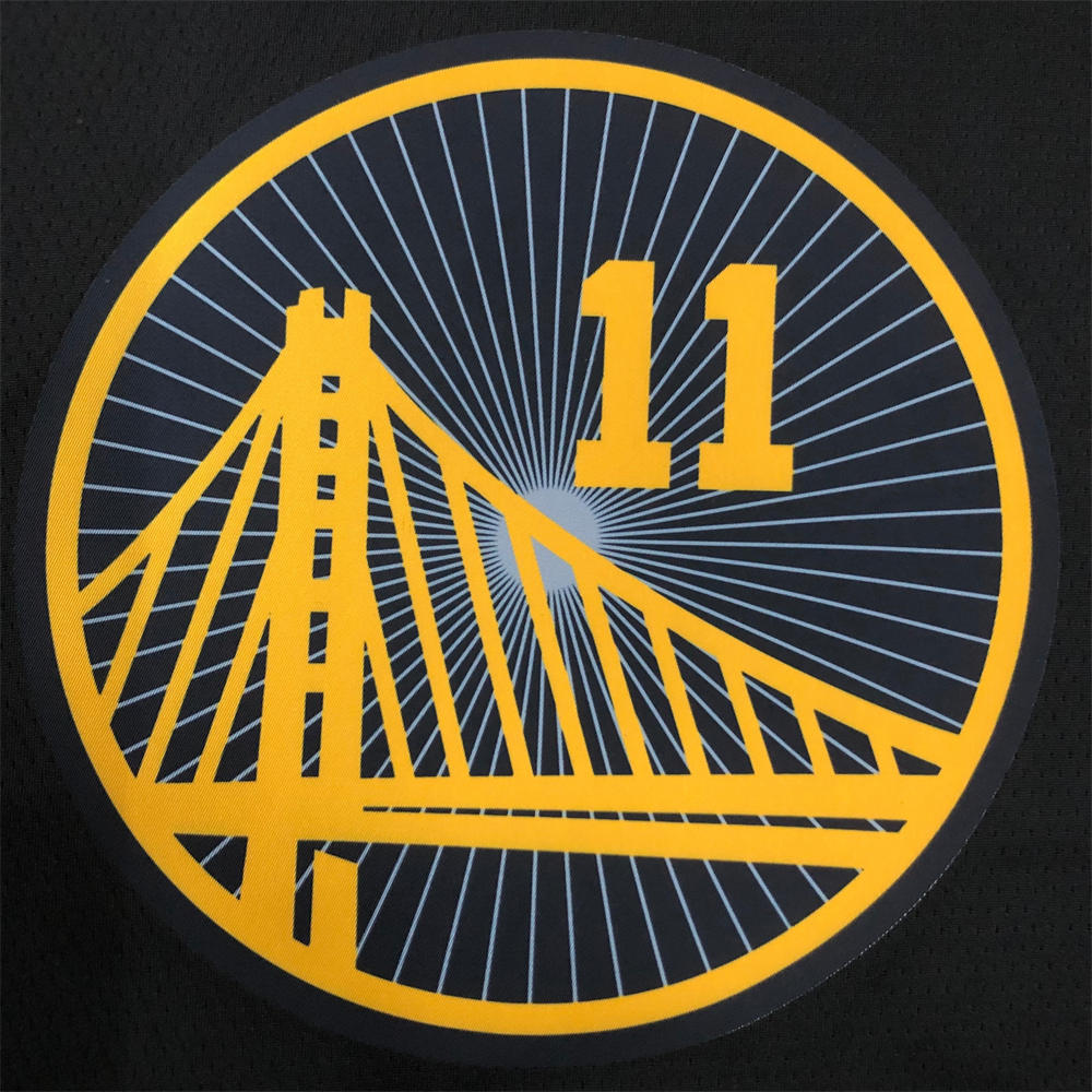 NBA Golden State Warriors V-Neck 75th anniversary Black Jersey THOMPSON#11 S-XXL