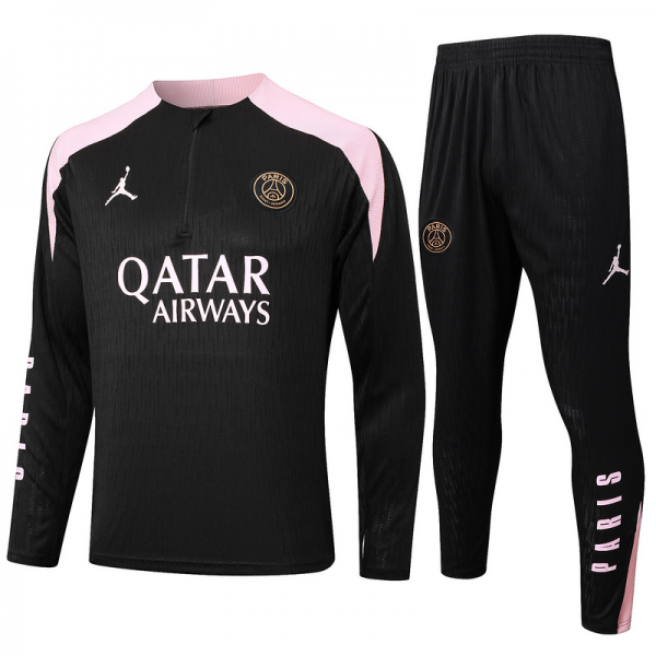 24/25 Paris Black Long-sleeved half-pull training kit Football team kit