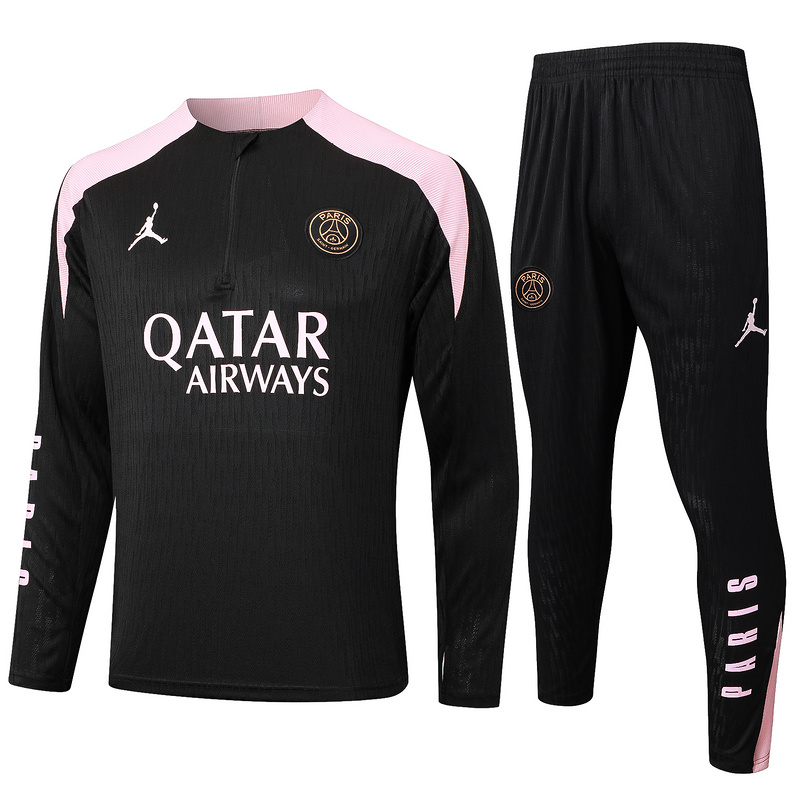24/25 Paris Black Long-sleeved half-pull training kit Football team kit