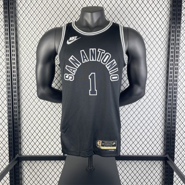 NBA San Antonio Spurs Round Neck Black jersey WEMBANYAMA#1 S-XXL