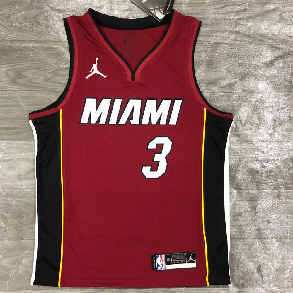 NBA Miami Hearts V-Neck Red Jersey WADE#3 S-XXL