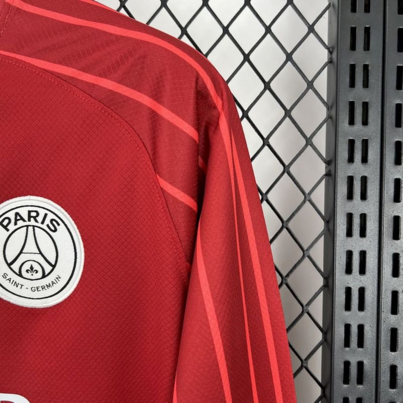 2025/26 PSG Red goalkeeper Long Sleeves jersey Fan Version