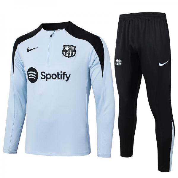 24/25 Barcelona light blue Long-sleeved half-pull training kit Football team kit