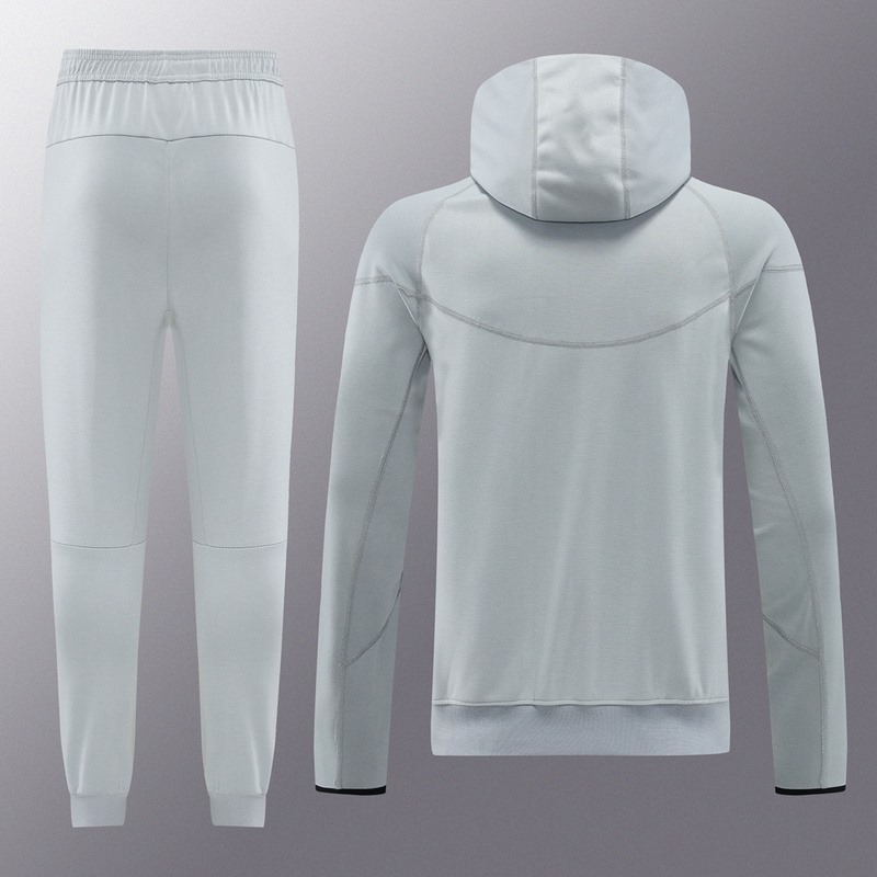 2024 Nike Grey Hoodie Jacket Kit Set Football Team Shirt Sports Fashion