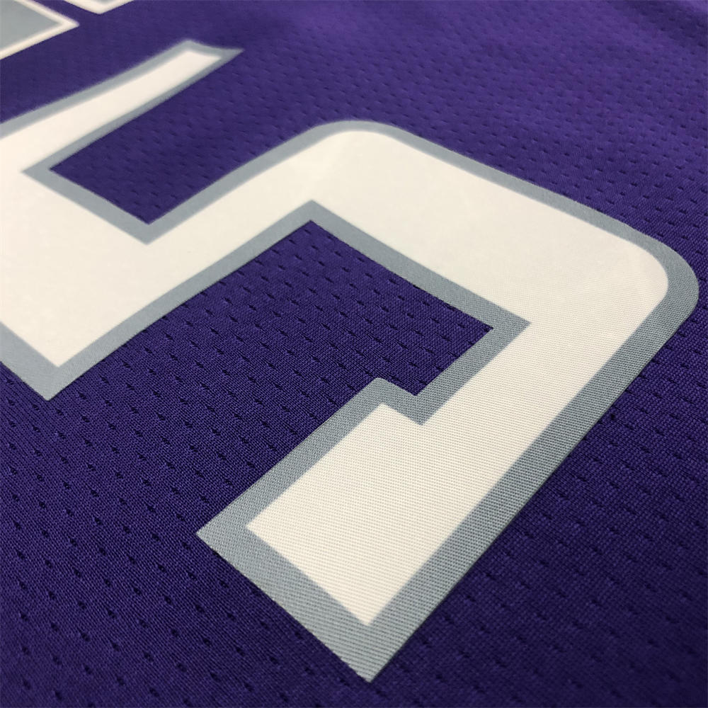 NBA Scaramento Kings V-Neck Purple 75th Anniversary jersey FOX#5 S-XXL