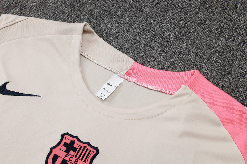 2025/26 Barcelona beige Training Set Shirt and Shorts