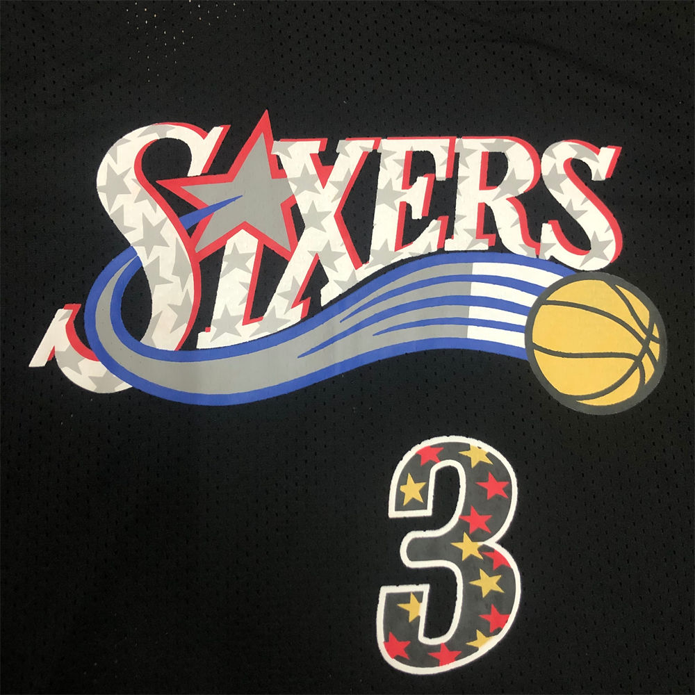 NBA Philadelphia 76ers Mitchellness Black Jersey IVERSON#3 S-XXL