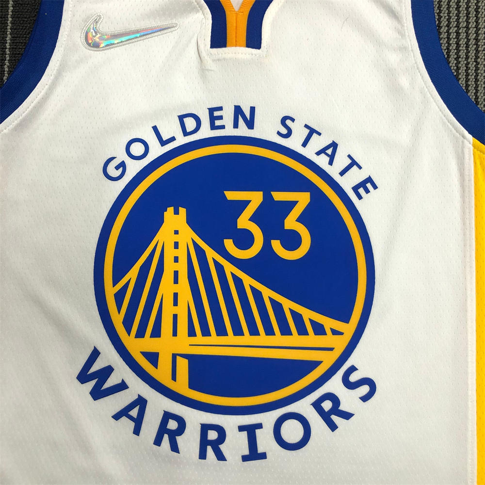 NBA Golden State Warriors V-Neck White Jersey WISEMAN#33 S-XXL