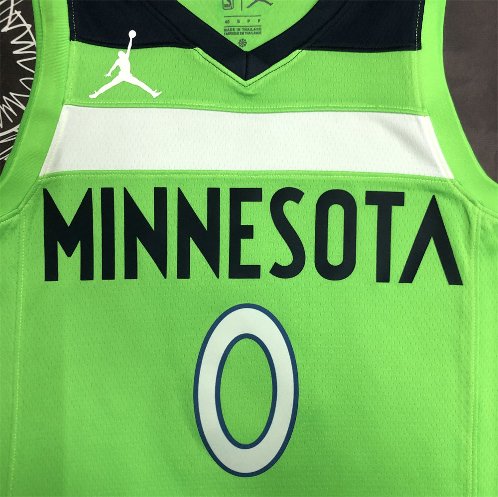 NBA Minnesota Timberwolves V-Neck Green RUSSELL#0 Jersey S-XXL