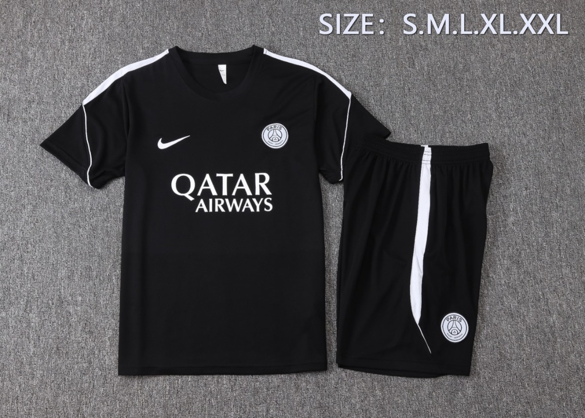 2026 PSG Black Training Set Shirt and Shorts