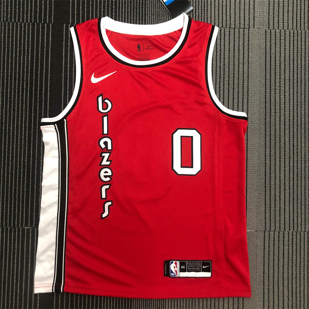 NBA Portland Trail Blazers Round Neck White Jersey LILLARD#0 S-XXL