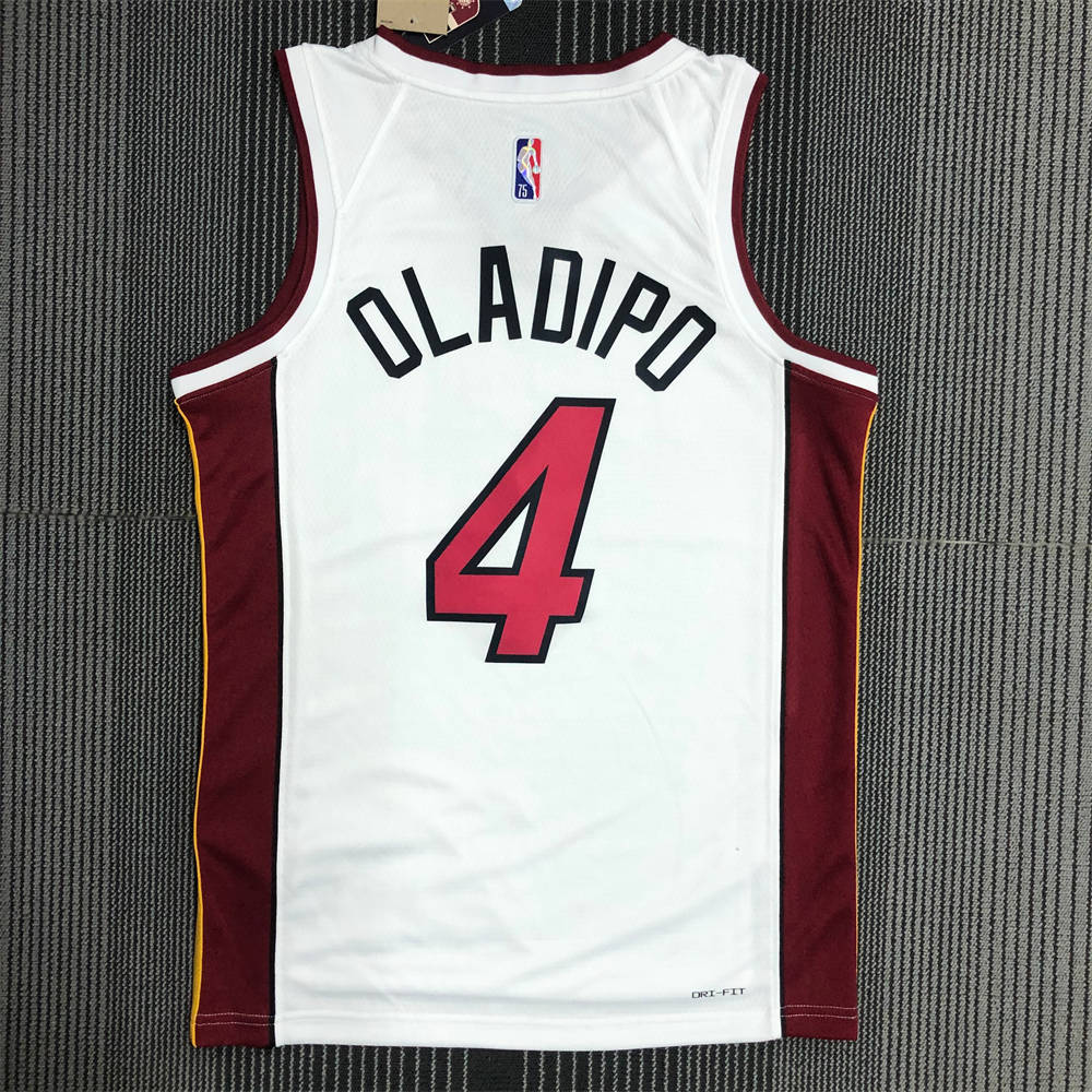 NBA Miami Hearts V-Neck White 75th Anniversary Jersey OLADIPO#4 S-XXL