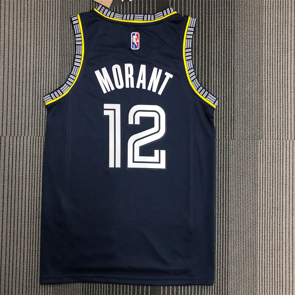 NBA Memphis Grizzies Round Neck Black Jersey MORANT#12 S-XXL