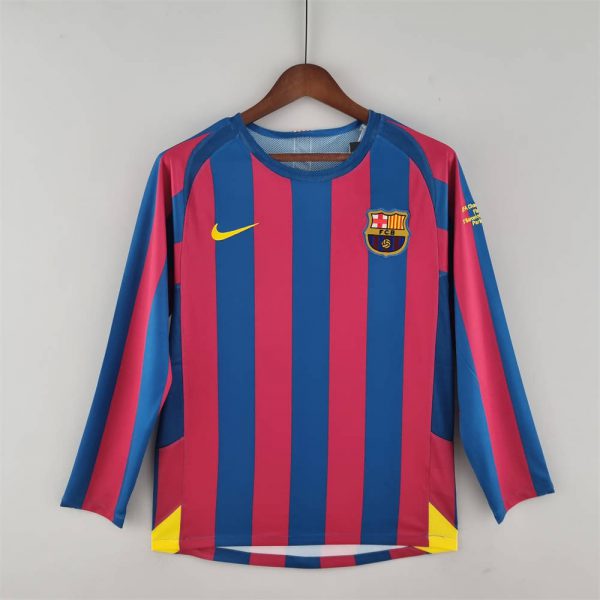 Retro Barcelona 05/06 long sleeve home jersey Fan Version
