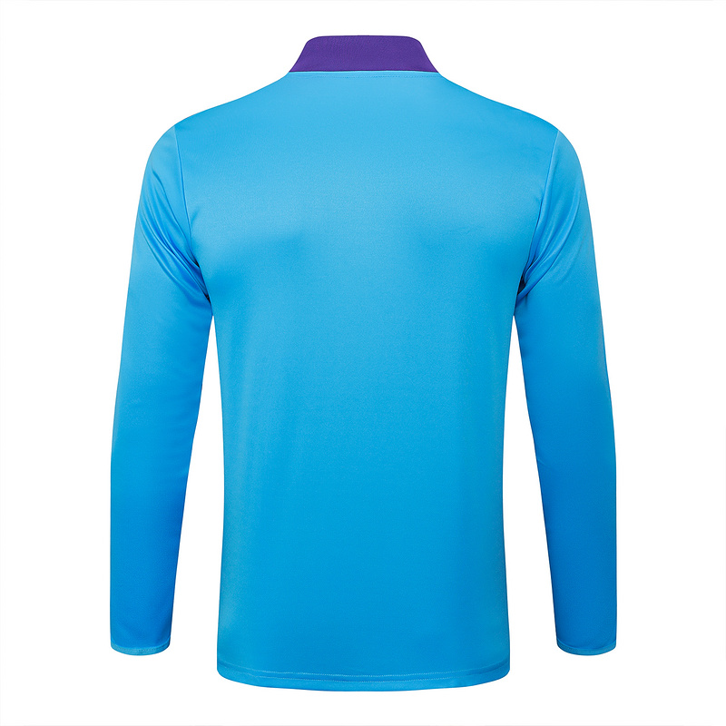 202526 Real Madrid Light blue Long-sleeved half-pull training kit Football team kit
