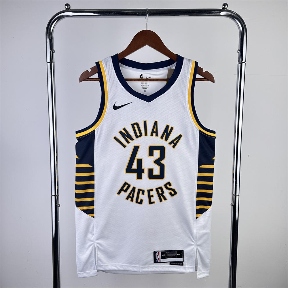 NBA Indiana Pacers V-Neck White Jersey SIAKAM#43 S-XXL