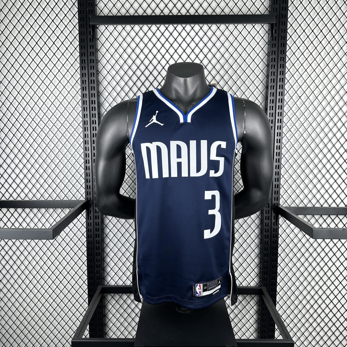 NBA Dallas Mavericks V-Neck Royal Blue Jersey DAVIS#3 S-XXL