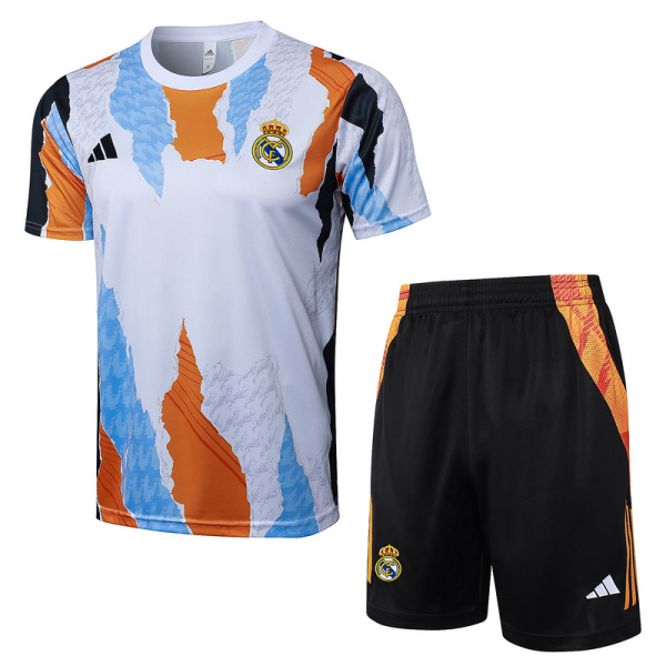 24/25 Real Madrid Blue yellow white Training Set Shirt and Shorts