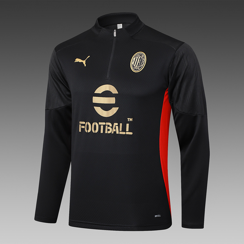 24/25 AC Milan Black Long-sleeved half-pull training kit Football team kit