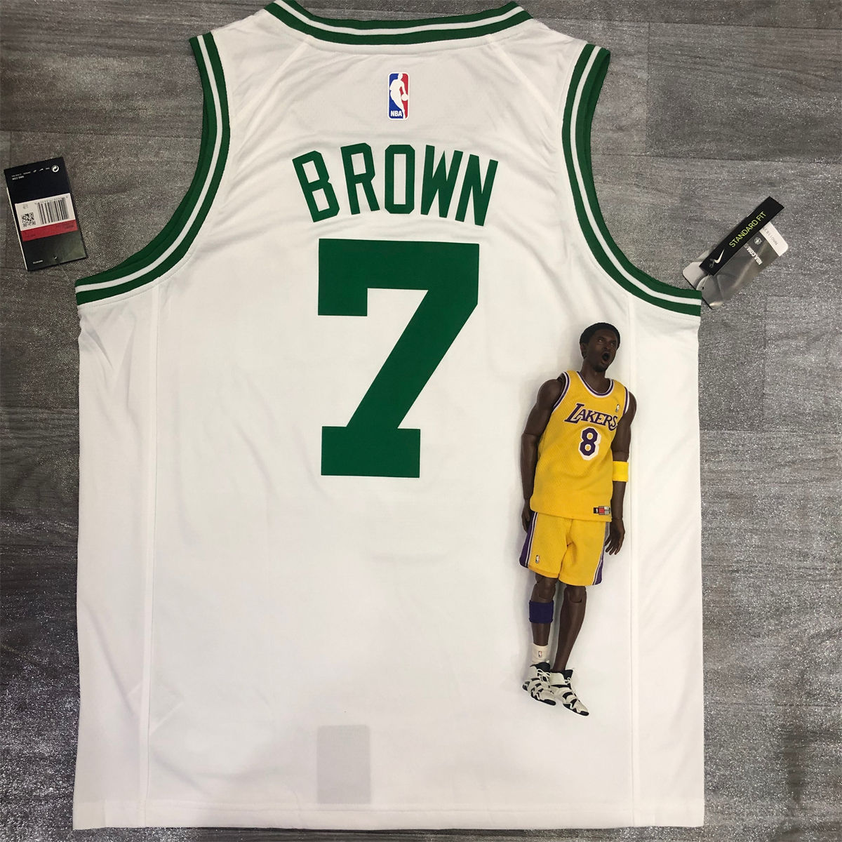 NBA Boston Celtics round neck White Jersey BROWN#7 S-XXL