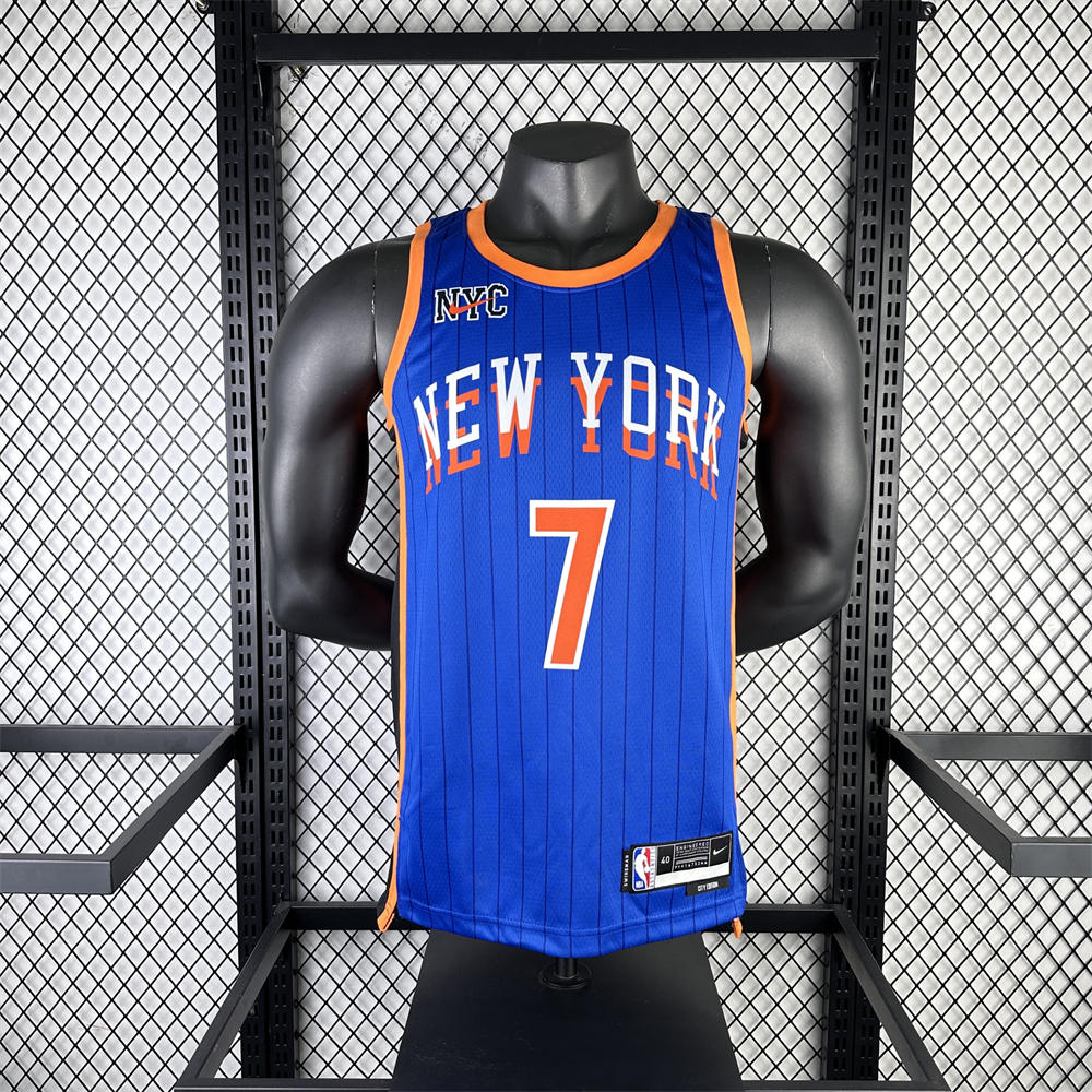 NBA New York Knicks 2024 Round Neck Blue jersey ANTHONY#7 S-XXL