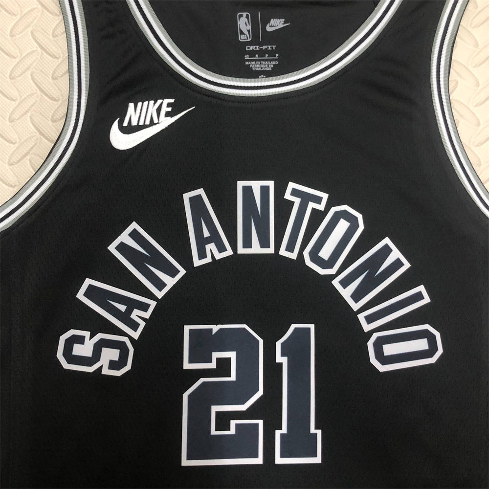 NBA San Antonio Spurs Round Neck Black jersey DUNCAN#21 S-XXL