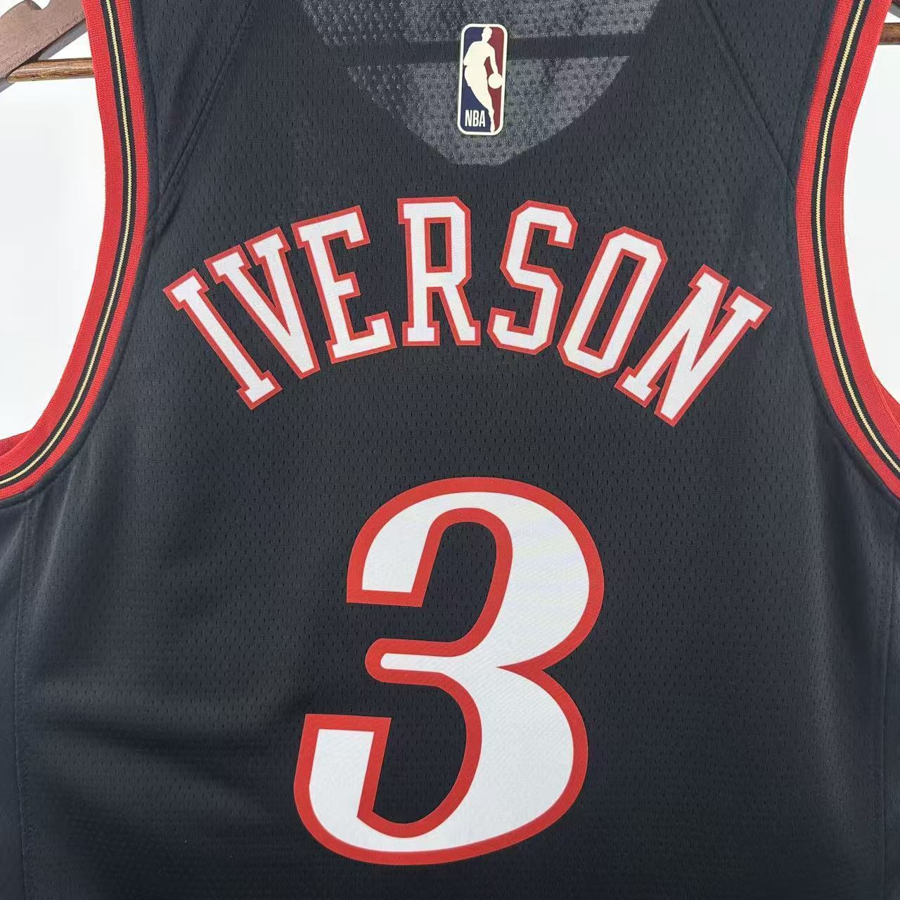 NBA Philadelphia 76ers 2026 Vintage Style Black Jersey IVERSON#3