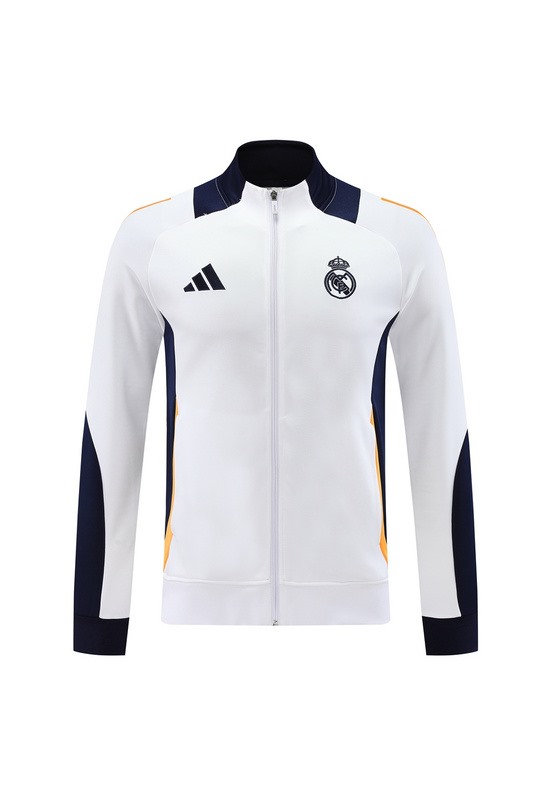 2024 Real Madrid White Jacket Training Suit Set Football Team Shirt Sports Fashion