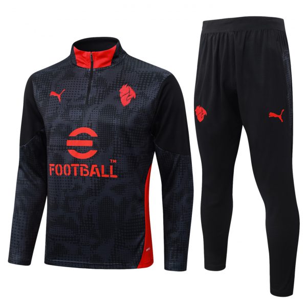 202526 AC Milan Black Long-sleeved half-pull training kit Football team kit