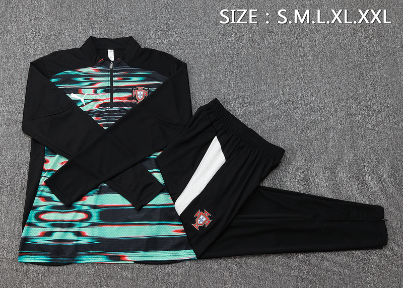 202526 Portugal dark green Long-sleeved half-pull training kit Football team kit