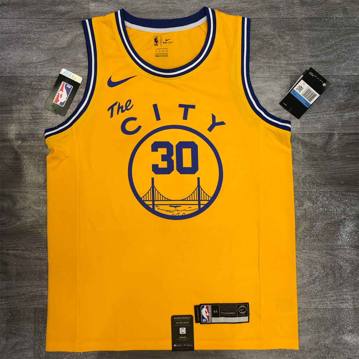 NBA Golden State Warriors Round neck Yellow Jersey CURRY#30 S-XXL