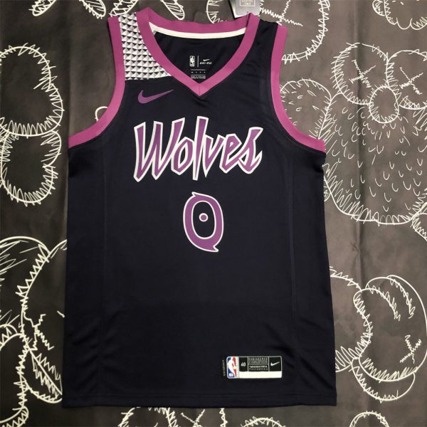 NBA Minnesota Timberwolves V-Neck Black Jersey S-XXL