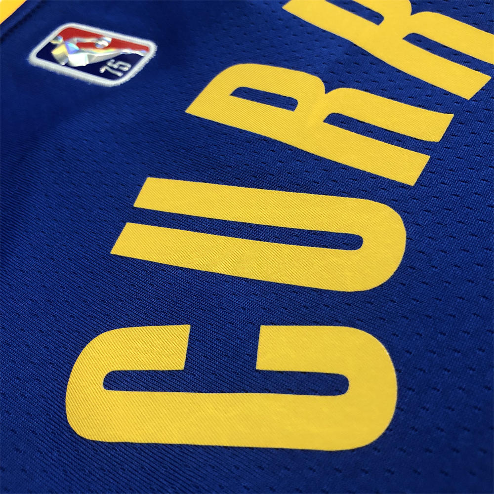 NBA Golden State Warriors V-Neck 75th anniversary Blue Jersey CURRY#30 S-XXL