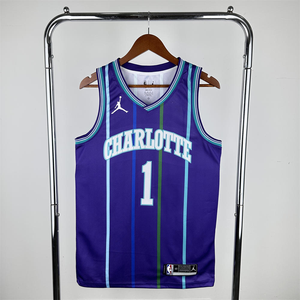 NBA Charlotte Hornets BALL#1 2019/20 Jordan Brand Purple Statement Edition Swingman Jersey S-XXL