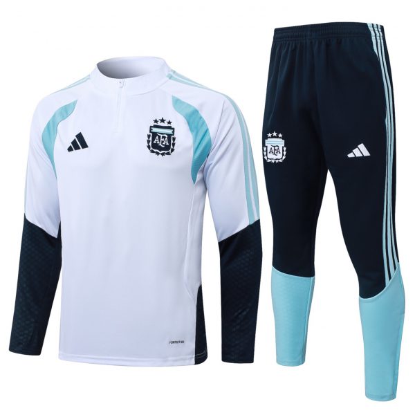 202526 Argentina White Long-sleeved half-pull training kit Football team kit