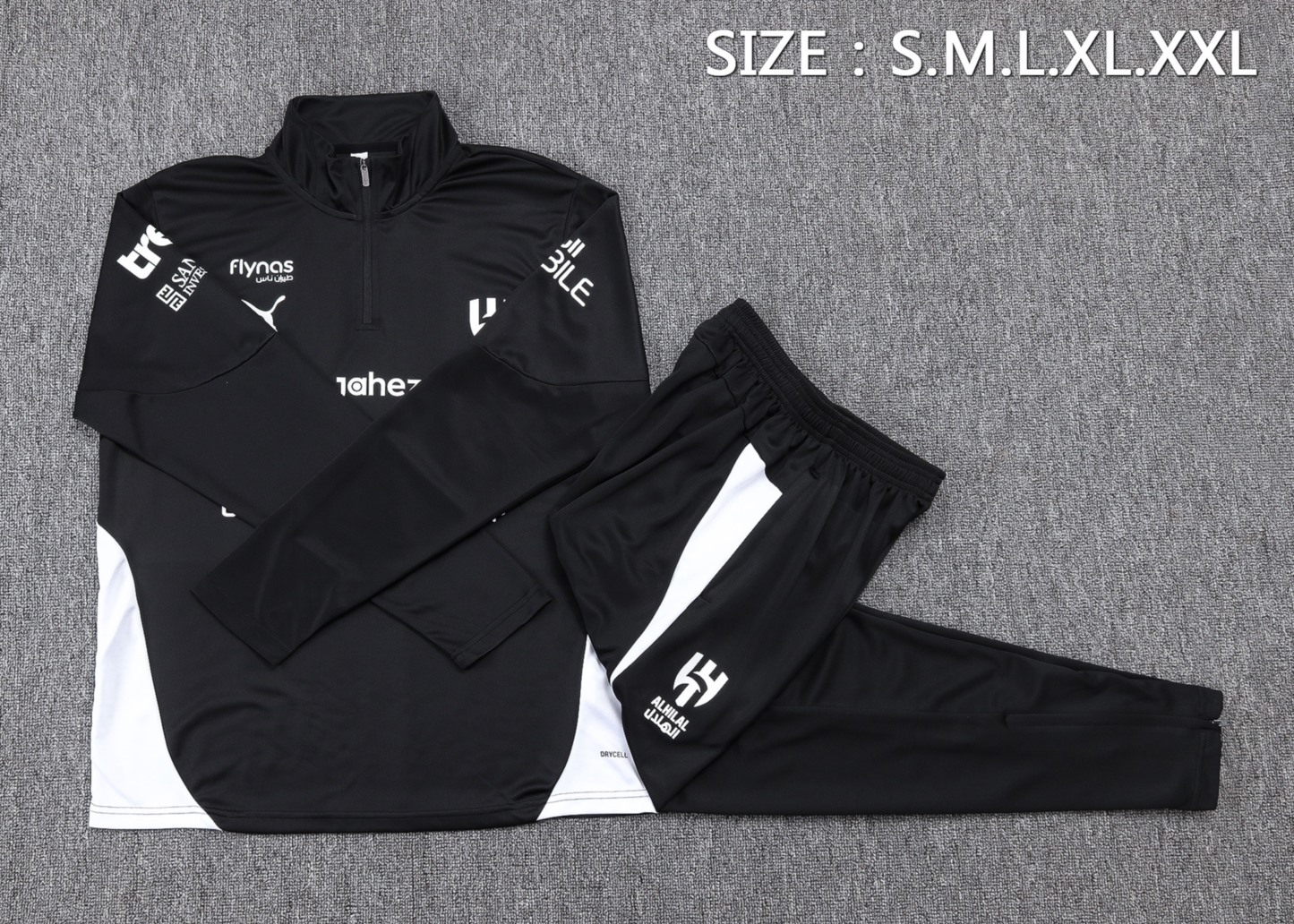202526 AI Hilal Riyadh Black Long-sleeved half-pull training kit Football team kit