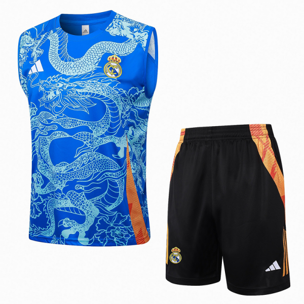24/25 Real Madrid Colorful Blue Training Set Shirt and Shorts