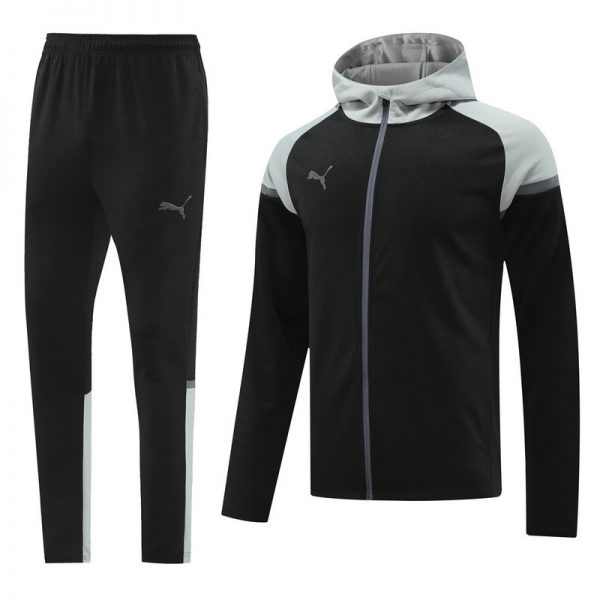 2024 Puma Black Hoodie Jacket Kit Set Football Team Shirt Sports Fashion